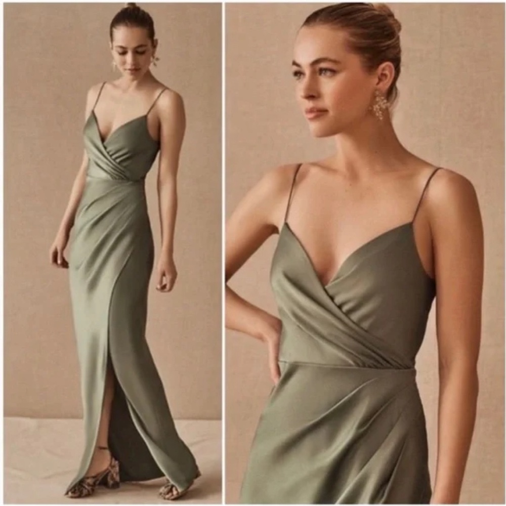 BHLDN Moss Freya Satin Charmeuse Dress Size 4
